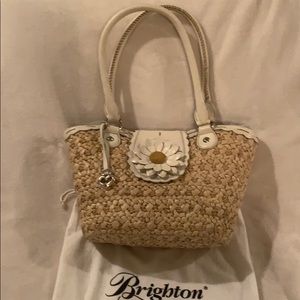 Brighton Daisy straw summer bag